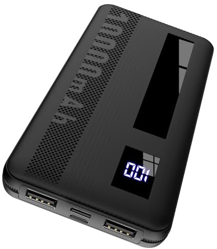 Dbasne Bateria Externa, 10000mAh Power Bank, 15W Carga Bateria Portatil USB C Input & Output, 4 Puertos Cargador Portatil con LED Compatible con iPhone 15/14/13 Samsung Xiaomi etc Smartphones