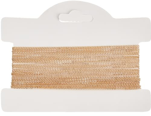 Beebeecraft Catena A Maglie per La Creazione di Gioielli 16.4 Piede in Ottone Placcato Oro 18K Sottile Saldata 1mm per Collana Bracciale Fai da Te