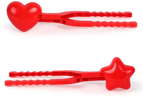 Nicola Schneeballzange 2 Stück, Schneeballformer Kunststoff, Schneeballzange Verdickter, Schneeballformer für Kinder Schneeballschlachten im Outdoor (Rot2)