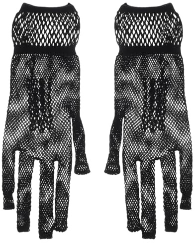 OATIPHO Guantes De Rejilla Hueca Negros para Mujer Guantes De Verano Protección Solar De Boda Elegantes De Vestir para Fiesta Graduación Y Conducción 6.29 Pulgadas