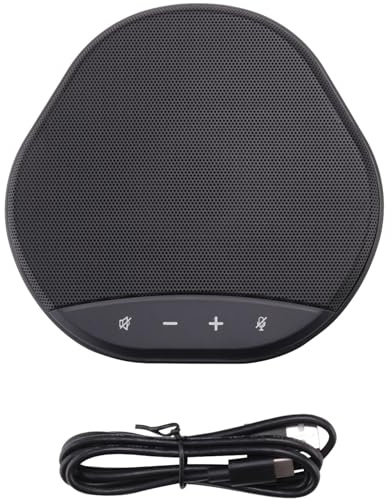 Ujjdwiurgh Micrófono de videoconferencia con altavoz de 360º, omnidireccional, para PC, computadora, reducción de ruido, oficina en casa