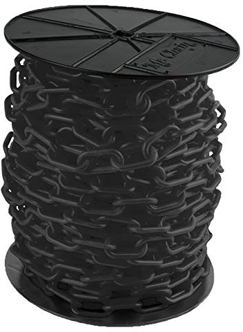 Mr. Chain Plastic Barrier Chain Reel, Black, 2-Inch Link Diameter, 125-Foot Length (50103)