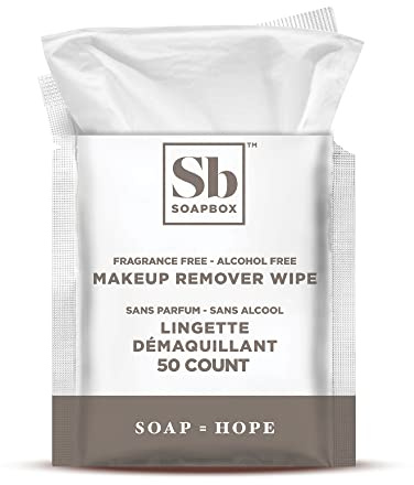 Soapbox Fragrance-Free Makeup Remover Wipes - Gentle Facial Cleansing Wipes for Dirt and Oil, Alcohol Free Makeup Remover Pads 50 Count