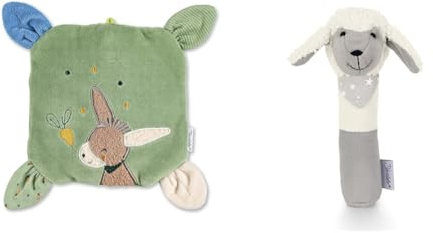 Sterntaler Wärmekissen Emmilius & 3311968 Greif-Quietsche Schaf Stanley, Alter: 0-36 Monate, Größe: 16 cm, Farbe: Weiß/Grau