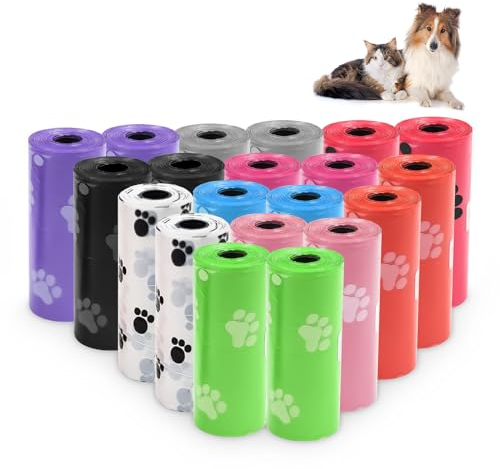 ZITUZY 300 Stück Hunde Kotbeutel, Bunte Hundekotbeutel, Rollen Sie Kotbeutel für Haustiere, Kotbeutel für Hunde, für Den Innen- und Außenbereich (Zehn Farben)