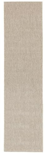 RugVista Clio, Alfombra Interior y Exterior, Modernas, 80 x 300 cm, Rectangular, Pelo Medio, Pasillo, Patio, Lavado a Mano, Resistente los Rayos UV, Beige