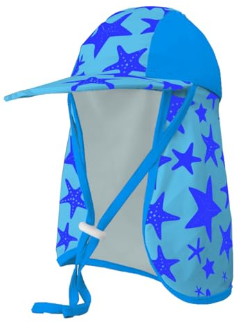 crazy bean Baby Sommar Solhatt Badmössa Lapel Skydd Strandhatt med Justerbar Barbijo Barn Flickor(A)