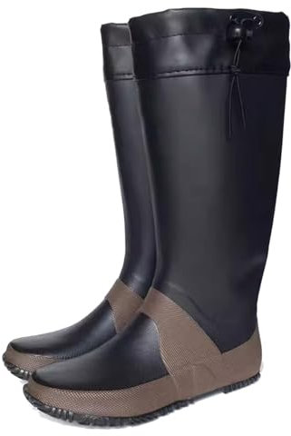 KPHYMOD Watstiefel Angelstiefel Für Damen Und Herren, Hüft-Wathose Für Fliegenfischen, Weicher, Faltbarer, Leichter Stiefelfuß Für Die Jagd Auf Bewässerungsgras(Black,39 EU)