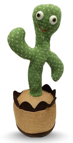 ELECTRO-GSM Dancing Cactus Toy – Talking & Mimicking Interactive Plush – 120 Songs, Glowing LED Lights & Voice Recording – Moving & Singing Sensory Toy for Babies, Toddlers & Home Decor