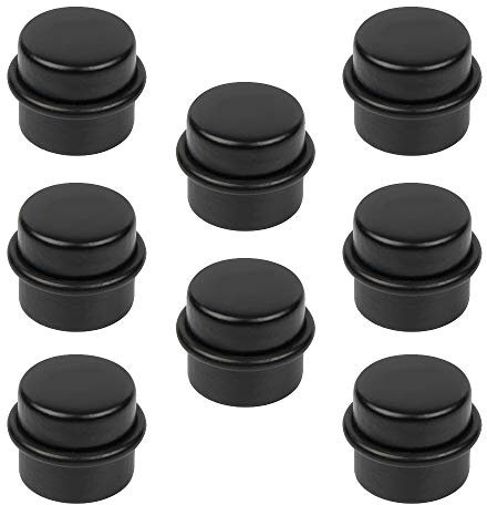 8 Un. TOPE Puerta madera lacada negro 37x32MM con Adhesivo para suelo