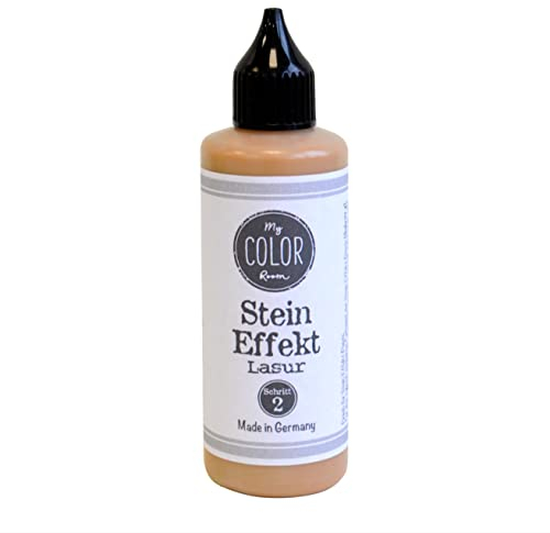 My COLOR Room Barniz efecto piedra (marrón claro, 90 ml), aspecto de piedra, resistente a la intemperie, efecto de color para decoración interior y exterior, resistente a la intemperie, fabricado en