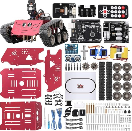 ELEGOO Robot Toy Tank Robotic Car Kit Robot Toys for Kids Boys and Girls 8+ | Intelligent Robot Toys Compatible with Arduino, Line Tracking, FPV Mode, Educational STEM Kits Toy