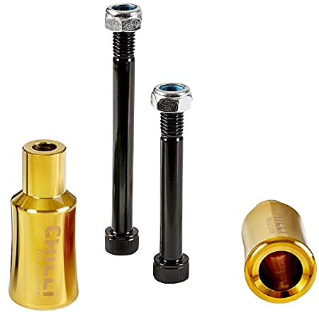 Scooters Chilli Barrel Stunt-Scooter Pegs Tret Roller Grind Stangen mit Achsen + Fantic26 Sticker (Gold)