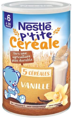 Nestlé Bébé P'tite cereales secos vainilla – a partir de 6 meses – Caja de 415 g