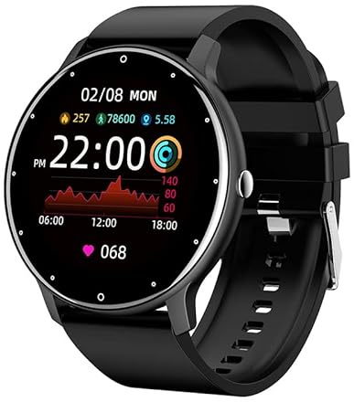 FRAKS 0,8cm Ultra Mince Montre Intelligente Traqueur Fitness Podomètre avec Fonctions Surveillance Fréquence Cardiaque, Pression Artérielle, Oxygène Sanguin et du Sommeil, Notification Push Messages