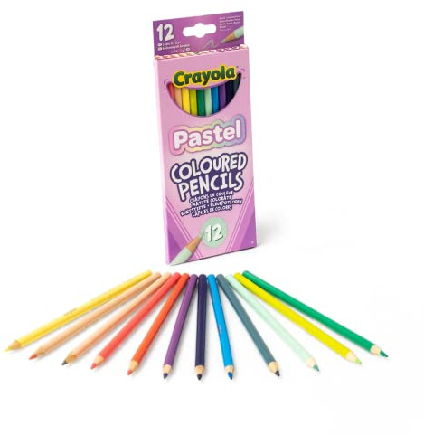 Crayola Pastel, Crayons de Couleur pour le Dessin, Pack de 12 pièces, pour l'École et le temps Libre, Couleurs Pastel, 68-3366
