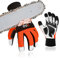 Vgo... Chainsaw Gloves 12-Layer Protection on Both Hands, Safety Foresty Work Gloves with Touchscreen in Goat Leather(XL,1 pair)
