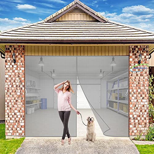 Summer Anti Mosquito Door Curtain, 230x255 cm Insects Bug Mosquito Mesh Curtain, Insect Protection for Balcony Door, Cellar Door, Patio Door - Gray H