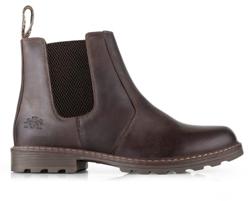 Catesby Galway Leather Dealer Boots for Men UK | Mens boots with twin elastic side gussets, rear pull-on loop and a hard-wearing rubber outsole with deep grip tread
