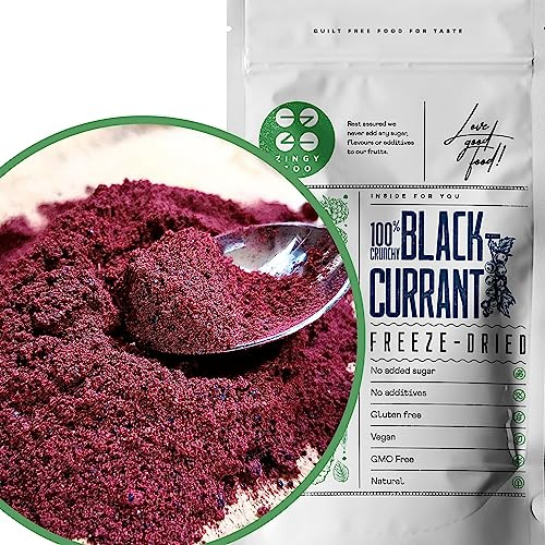 Polvo de Grosella Negra Liofilizada | XL 300g Liofilizado de Grosella Fruta Deshidratada | Pitahaya Flavour Freeze Dried Fruit Powder Blackcurrant Powder | Grosellero Negro Fruta en Polvo Deshidratada