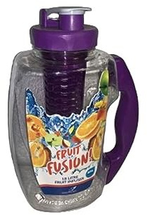Haadi Traders Fruit Infuser Water Bottle 1.8L - For Detox, Diet, Hydration, Health, Cocktails, Picnics, BBQ, Sports - BPA Free Plastic - Colours Vary (Prple)