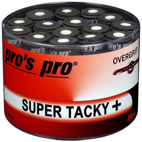 Generisch Overgrip Super Tacky Tape - Cinta de agarre para tenis (60 unidades), color negro