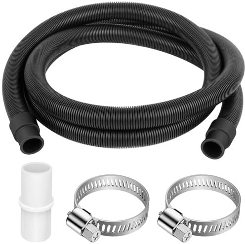 twoonto Drain Hose Extension for Washing Machines, 3M Universal Washing Machine Hose Black, Drain Hose Dishwasher Extension Set Including Hose Connector and Hose Clamps