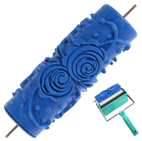 Luxylei Patterned Paint Roller 15x4.5cm Decorative Rubber Roller Textured Rubber Rollers Wall Texture Stencil Brush for Furniture Ceiling