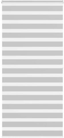 vidaXL Zebrarollo Hellgrau 95x200 cm Stoffbreite 90,9 cm Polyester, Zebra-Rollo, Doppelrollo, Zebra-Jalousie für Fenster, Doppelrollo, Zebra-Rollo