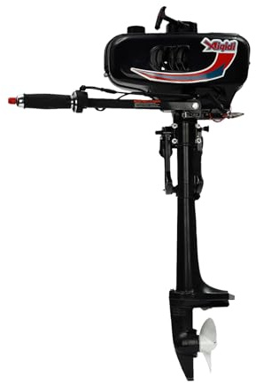 Ealtqund Outboard Motor 3.5HP 2-Stroke Gasoline Boat Engine, 52cc Boat Motor Water Cooled Portable Marine Engine for Inflatable Boats, Fishing Vessels, Small Yachts
