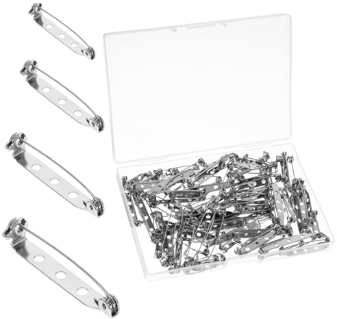 Larrel 80 Stück Broschennadeln, 2 cm/2,5 cm/3,3 cm/3,9 cm Silber Sicherheitsnadeln Broschennadeln Pins Silber Anstecknadel Sicherheitsnadel für DIY Handwerk, Schmuck