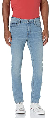 Amazon Essentials Men's Jeans, Skinny-Fit Comfort Stretch - Discontinued Colours, Light Blue, 36W / 29L