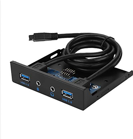 Bewinner Vorderseite des Diskettenlaufwerks, USB3.0-Audio Vorderseite des Diskettenlaufwerks, 3,5-Zoll-2-USB3.0-Schnittstellen mit MIC-Audio, zum Reservieren der vorderen E/A-Schnittstelle des