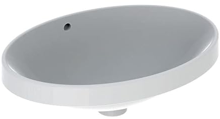 Geberit VariForm Einbauwaschtisch oval, 550x400mm, ohne Hahnloch, mit Überlauf, Farbe: Weiß - 500.717.01.2