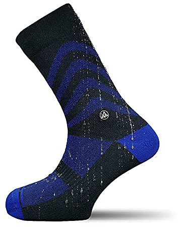 VERJARI® Chaussettes Imperméables Respirantes et Chaudes pour Homme et Femme - Running, Trail, Vélo, VTT, Randonnée, Ski, Activités Outdoor | En fibre de Bambou | Courtes - Bleu
