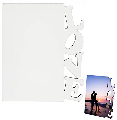 CREATCABIN Sublimation Blanks Photo Frame MDF Hardboard Photo Frame Love Included Stands DIY Personalized Picture, 6x7 inch