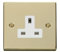 Click Deco Victorian Polished Brass 1 Gang 13A Socket Outlet with White Insert