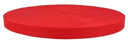 Cinghia per borse in 100% polipropilene, larghezza 20 mm, lunghezza 10 m, rossa)