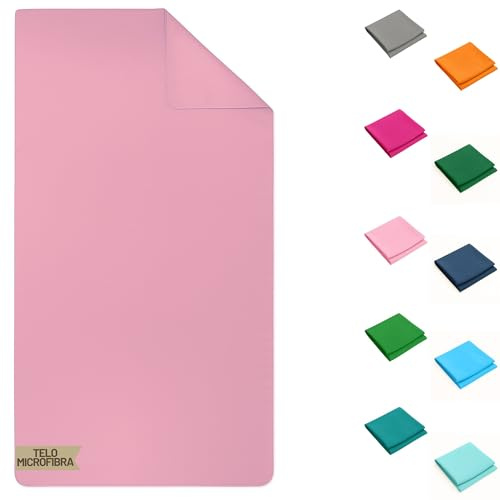 SONIT - 1 Telo Mare Rosa in Microfibra Ultra Leggero 90x160 cm, Asciugamano Spiaggia ad Asciugatura Rapida, Compatto e Assorbente, Ideale per Viaggio, Palestra e Piscina, Morbido e Salvaspazio
