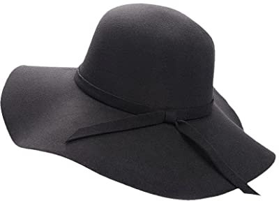 keusyoi Damen Bowlerhut mit breiter Krempe aus Filz, Kunstwolle, Fedora-Hut, Schlapphut, Schleife, Sonnenhut, Bowler-Hut für Damen, 2, 6 3/4/7 1/8