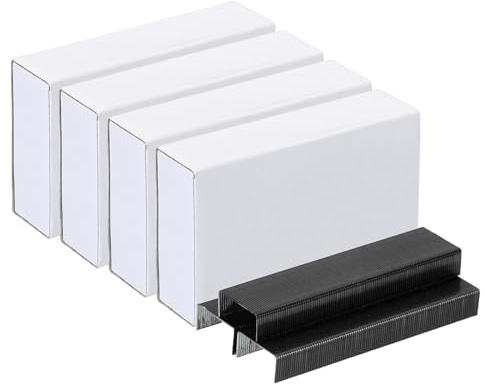PATIKIL häftklamrar för häftapparat 4-pack (1 000 st häftklamrar per förpackning) 26/6 standard 1/4 tum längd häftklamrar stuvfri för hem, kontorsmaterial svart