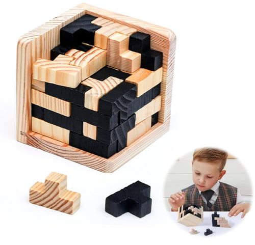 Iq Spiele Knobelspiele Für Erwachsene Puzzle Würfel Holz Denkspiele Für Erwachsene Hölzernes Intelligenzspielzeug Brain Teaser Game,3D Iq Puzzle Holz Spiele,Knobelspiele Spielzeug
