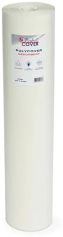 Perfect Cover® Polycover Absorberend (1x50m / 50m² / 150gsm) – Leichtes Malervlies & Abdeckfolie – Absorbierendes, Antirutsch Abdeckvlies Für Renovierungen, Malerarbeiten, Umzug, Baustelle