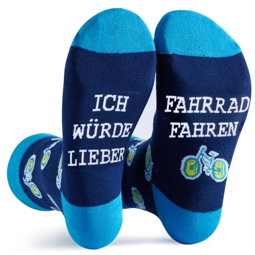 Lustige Socken Geschenke für Männer Herren Damen, ICH WÜRDE LIEBER FAHRRAD FAHREN Witzige Lustig Socken Weihnachten Ideen Geschenk Vatertag Männertag