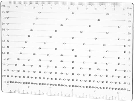FINGERINSPIRE Regla de espaciado de agujeros Calibre para la distancia de los agujeros de 150x100mm Regla de Cálculo de Posicionamiento Acrílico Herramienta de Distancia de Agujeros para Punzonado