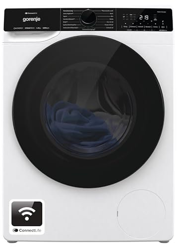 Gorenje WPNA84A2TS Waschmaschine mit Dampffunktion/ConnectLife / 8Kg / 1400 U/min / 15 Programme/Totaler AquaStop/Wave Active Trommel/ExtraHygiene/PowerWash/Schnell Waschgang/EEK: A-20%