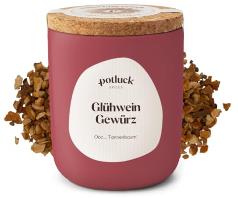 Potluck | Glühwein Gewürz | Gewürzzubereitung im Keramiktopf | 65g | Vegan, glutenfrei und mit natürlichen Inhaltsstoffen