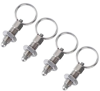 NUOBESTY 4piezas Émbolos De Indexación De Anillo De Tracción Pasador De Resorte De Acero Inoxidable Émbolos De Perilla De Máquina Para Uso Taller