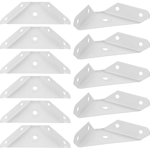 LOLIPPYY 12 pièces Équerres Angle Triangulaires Renforcées Support de Fixation Acier pour Placards et Design Faces Stable et Adapté pour Meubles Suspendus et Coins de Meuble