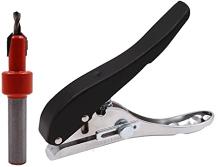 Lamsimoy 2 Piezas de Alicates para Herramientas de CarpinteríA, Juego de Perforadores de Tarjetas, Cubierta de Tornillo de Papel con Taladro Avellanado, PosicióN Ajustable de 2,8Mm